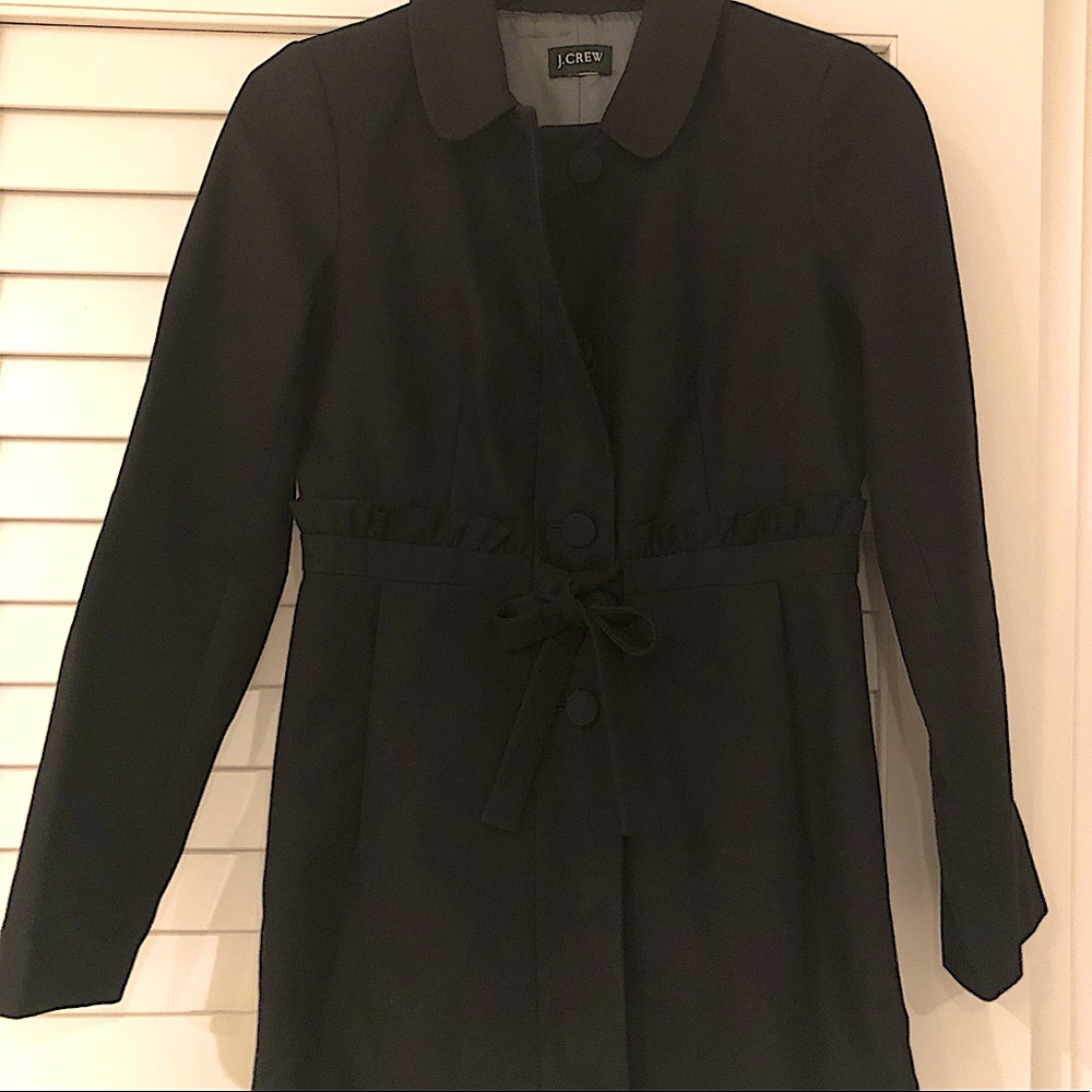 RARE J.Crew Lady Coat Jacket Black Ruffles 4 S